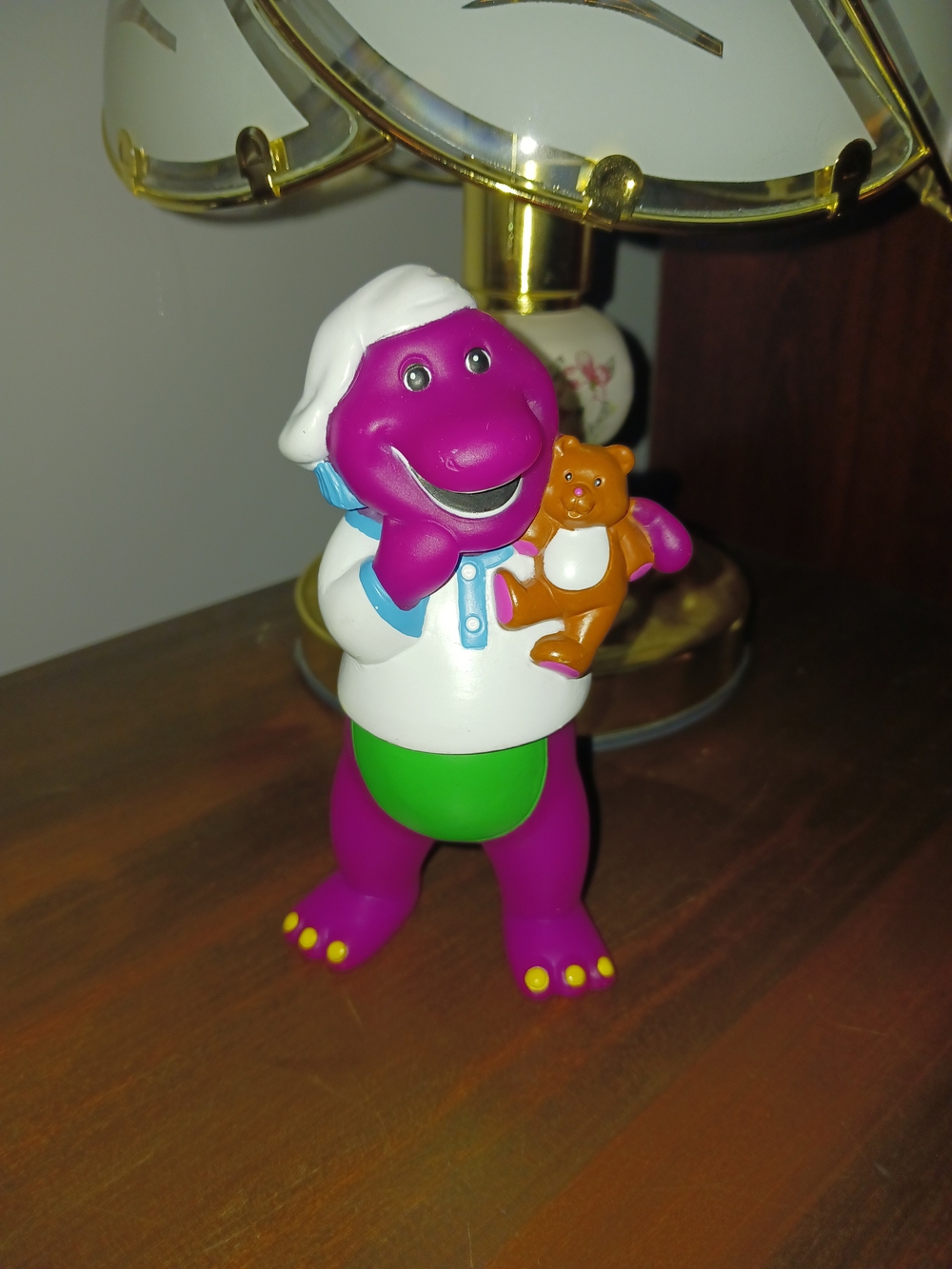 Vintage Barney Toy Purple Dinosaur Pajamas Bedtime Figure Teddy Bear 90s